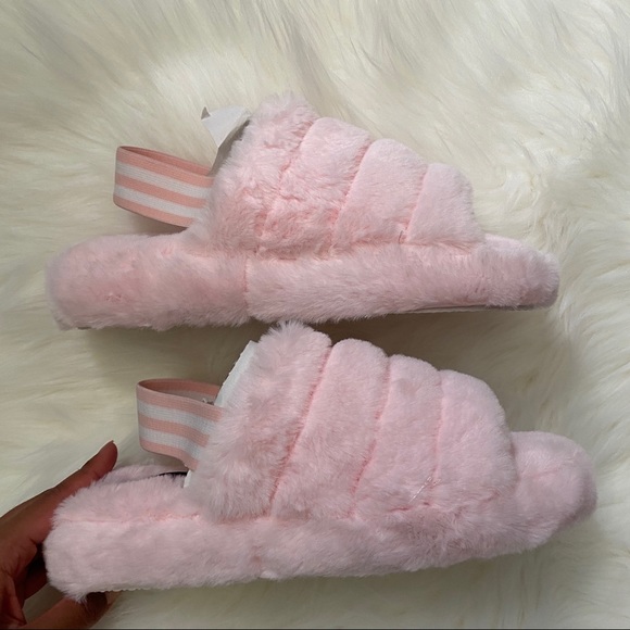PINK Furry Sling Back Slipper Sandal - Picture 4 of 5